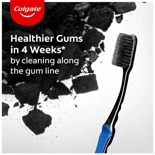 COLGATE SLIM SOFT CHARCOAL TOOTHBRUSH MEDIUM