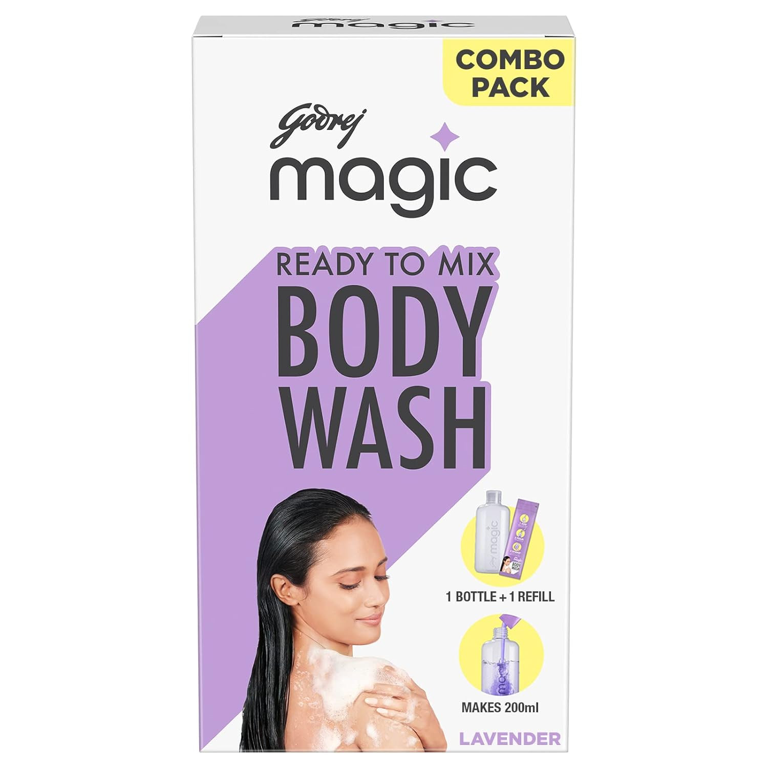 Godrej Ready to Mix Body Wash ( Combi Pack ) Lavender Flavour 200ml VST